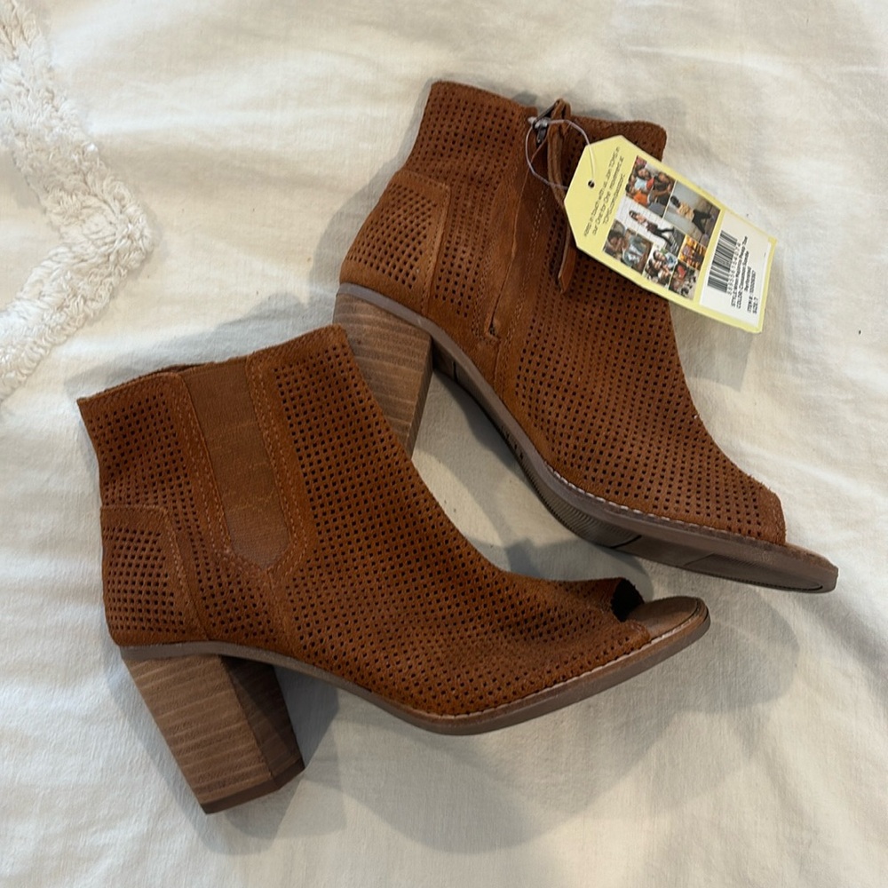 TOMS Booties Majorca Peep toe Suede Booties